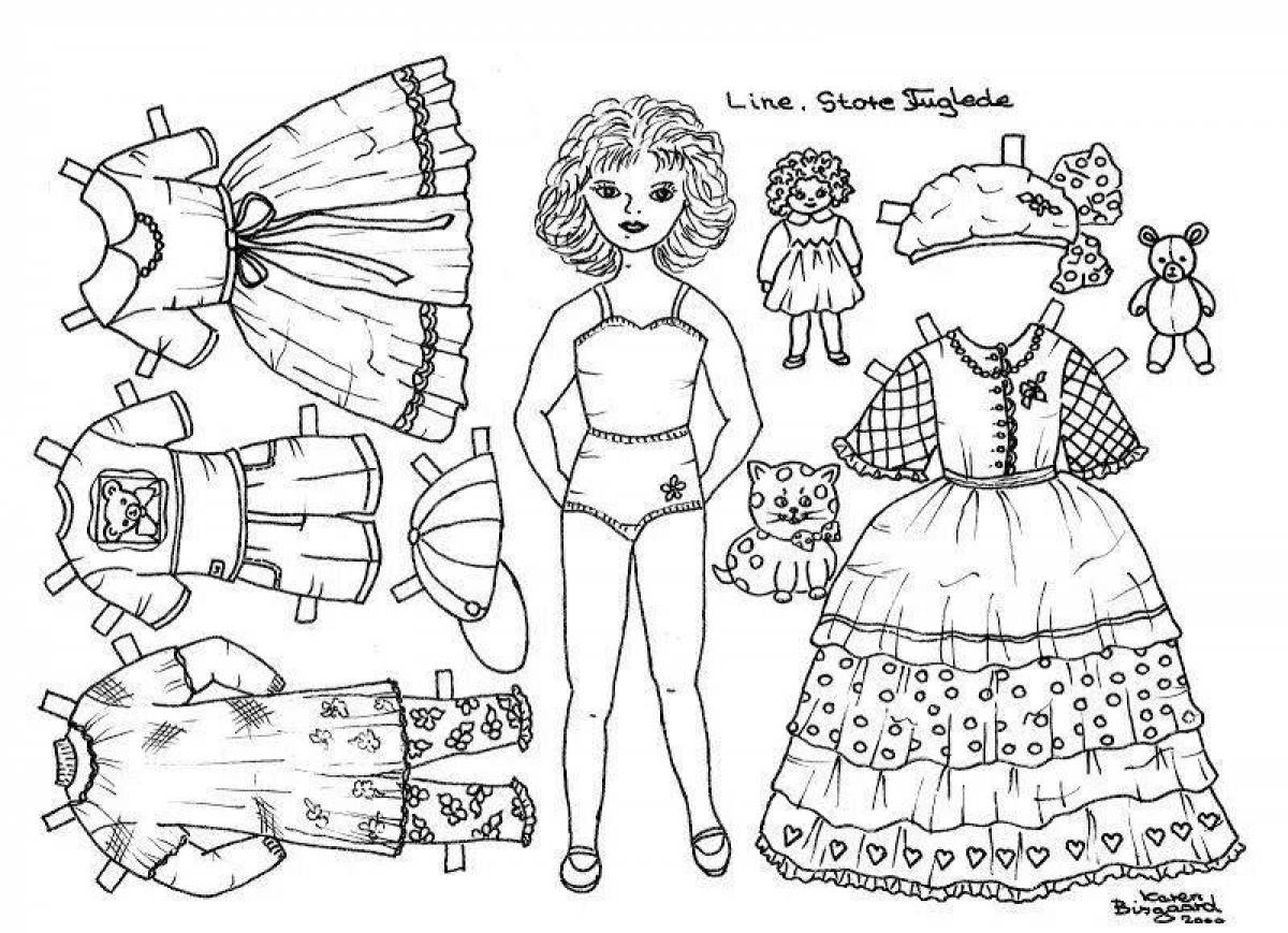 Creative paper dolls with clothes for carving a girl