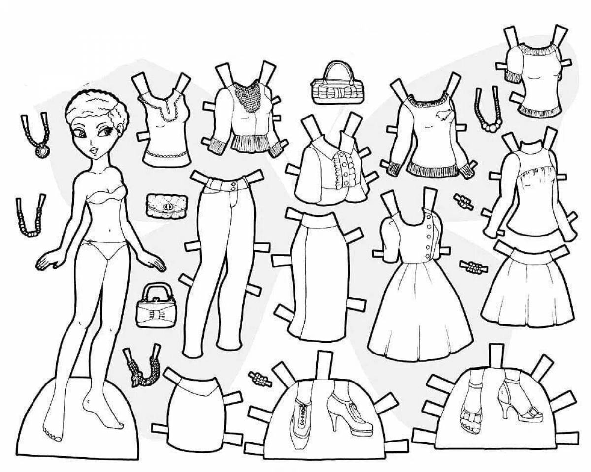 Unique paper dolls with clothes for girl carving