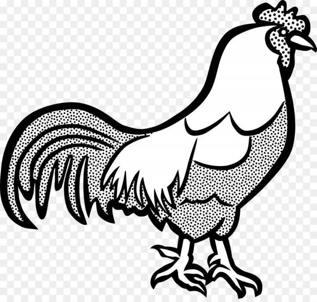 Children's rooster coloring page