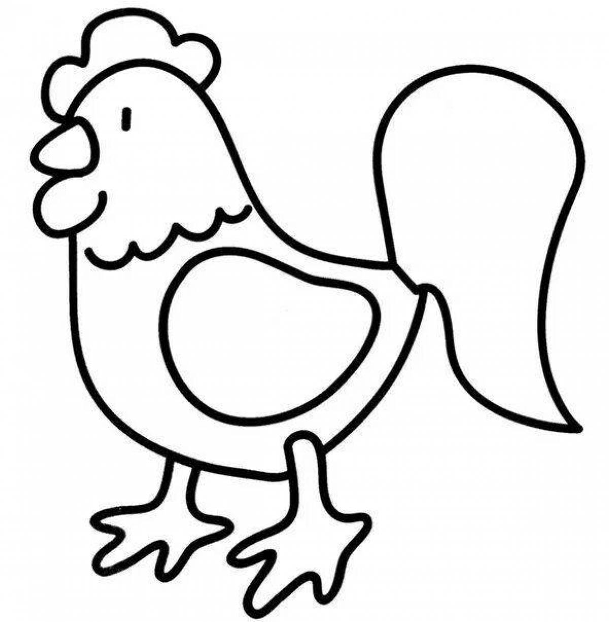 Children's rooster coloring book