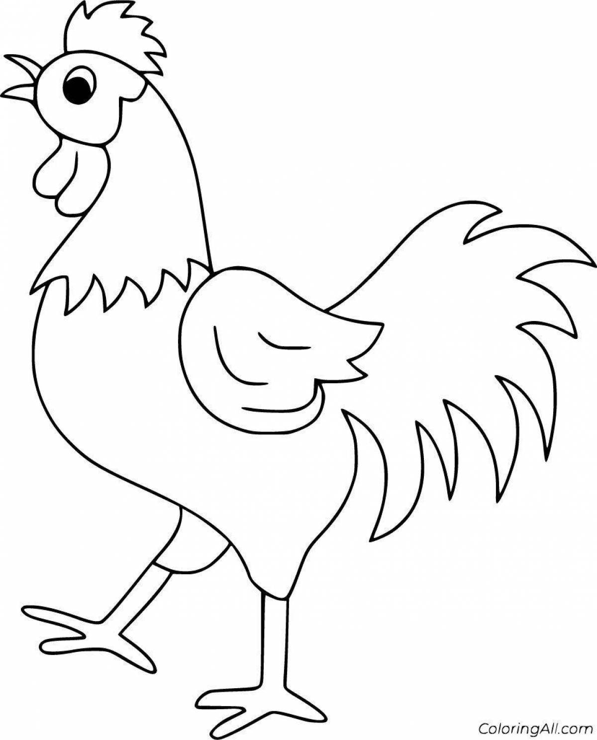 Rooster coloring book for kids