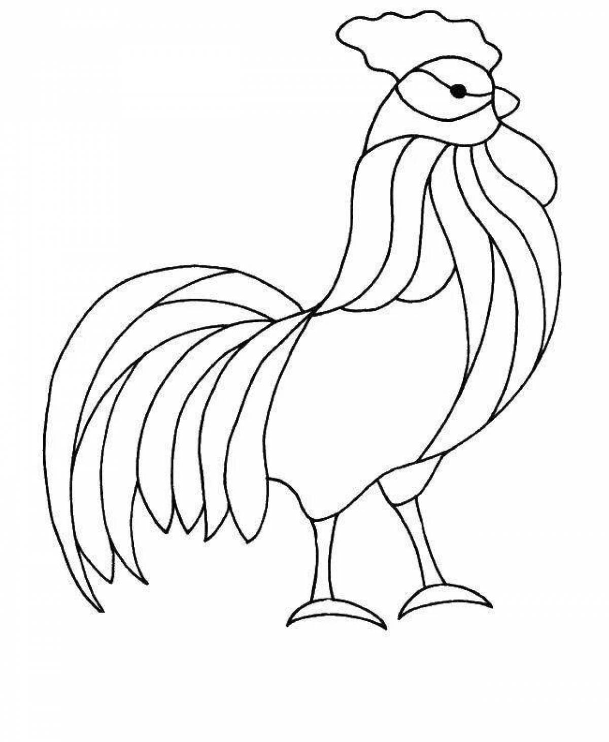 Live cock coloring for kids