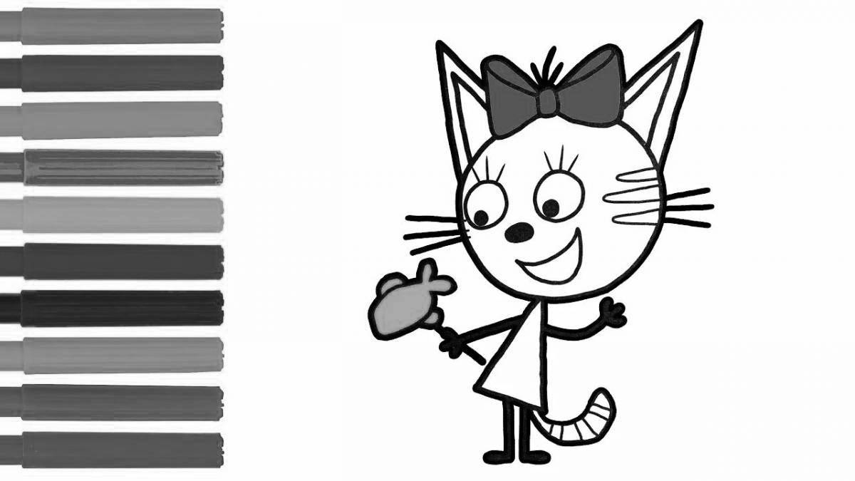 Волшебная карамельная раскраска «три кота»