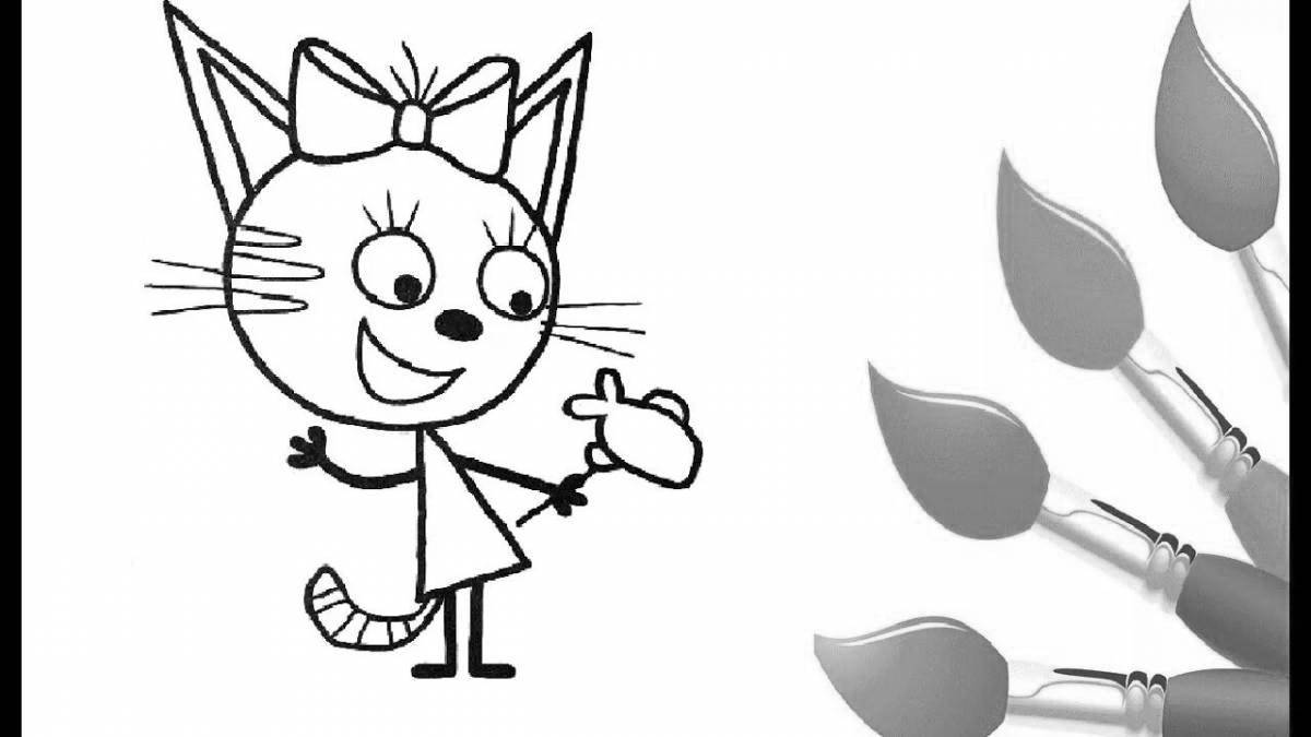 Увлекательная раскраска «три кота в карамели»