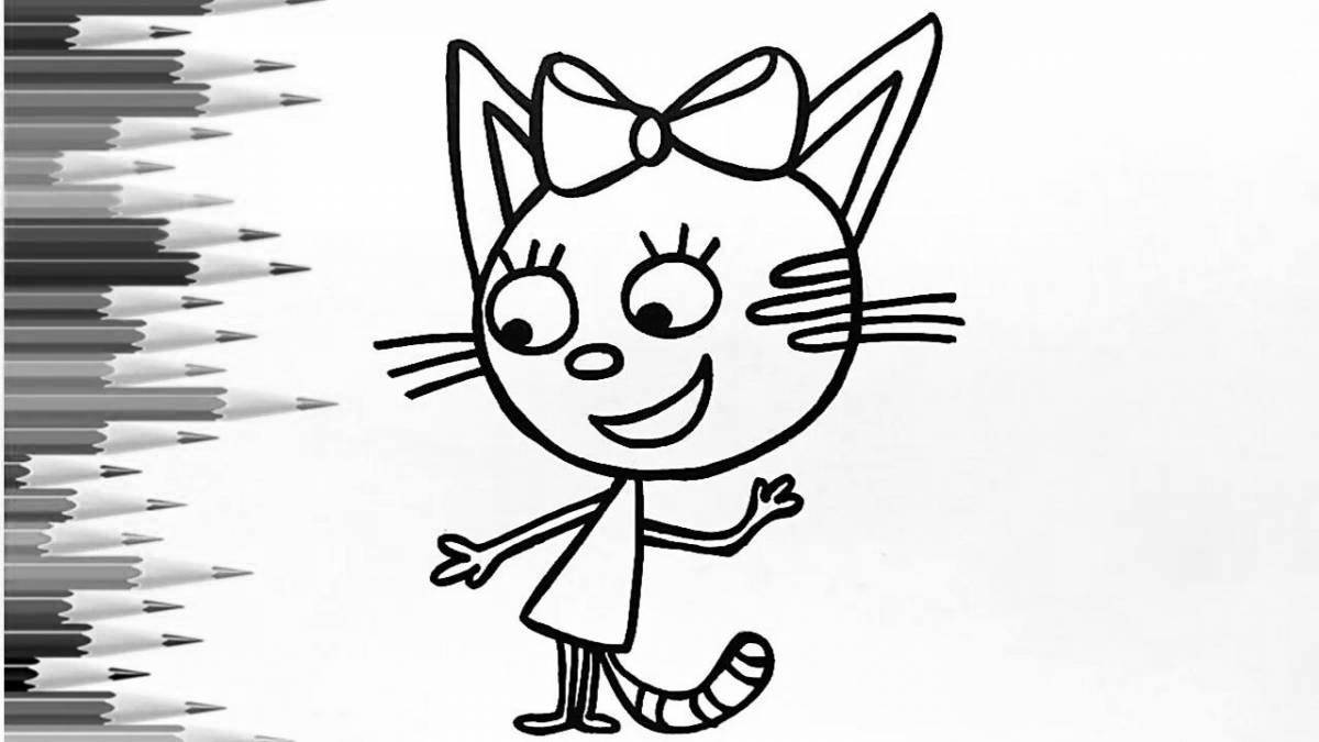 Сияющая карамельная раскраска «три кота»