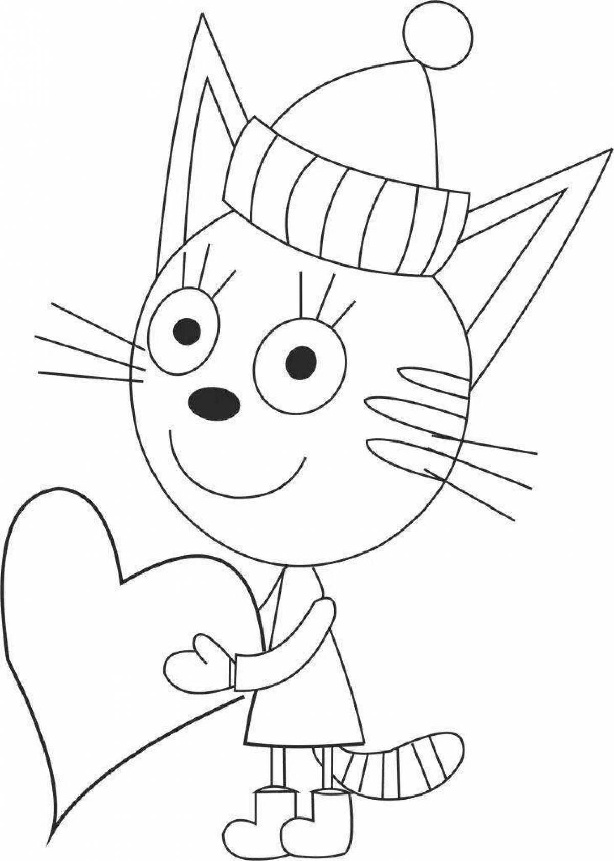 Blessed three cats caramel coloring book