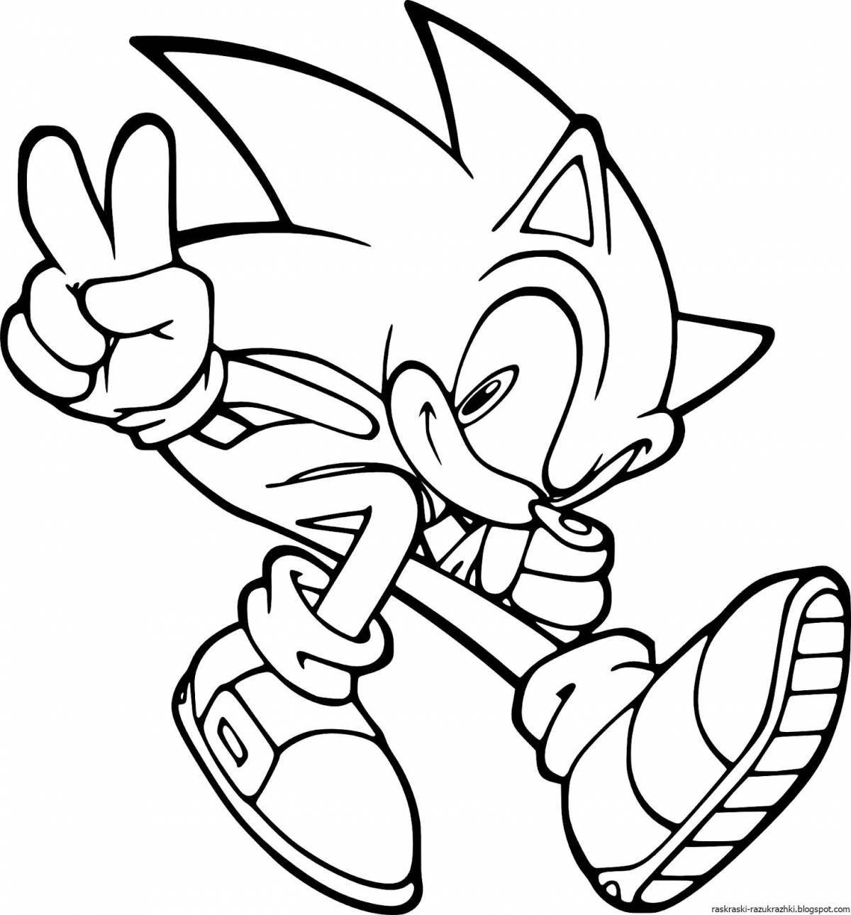 Colorful super sonic coloring book