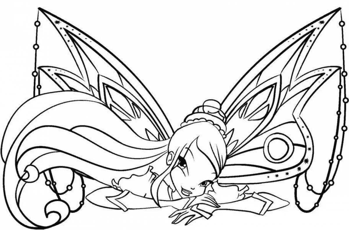 Playful roxy coloring page