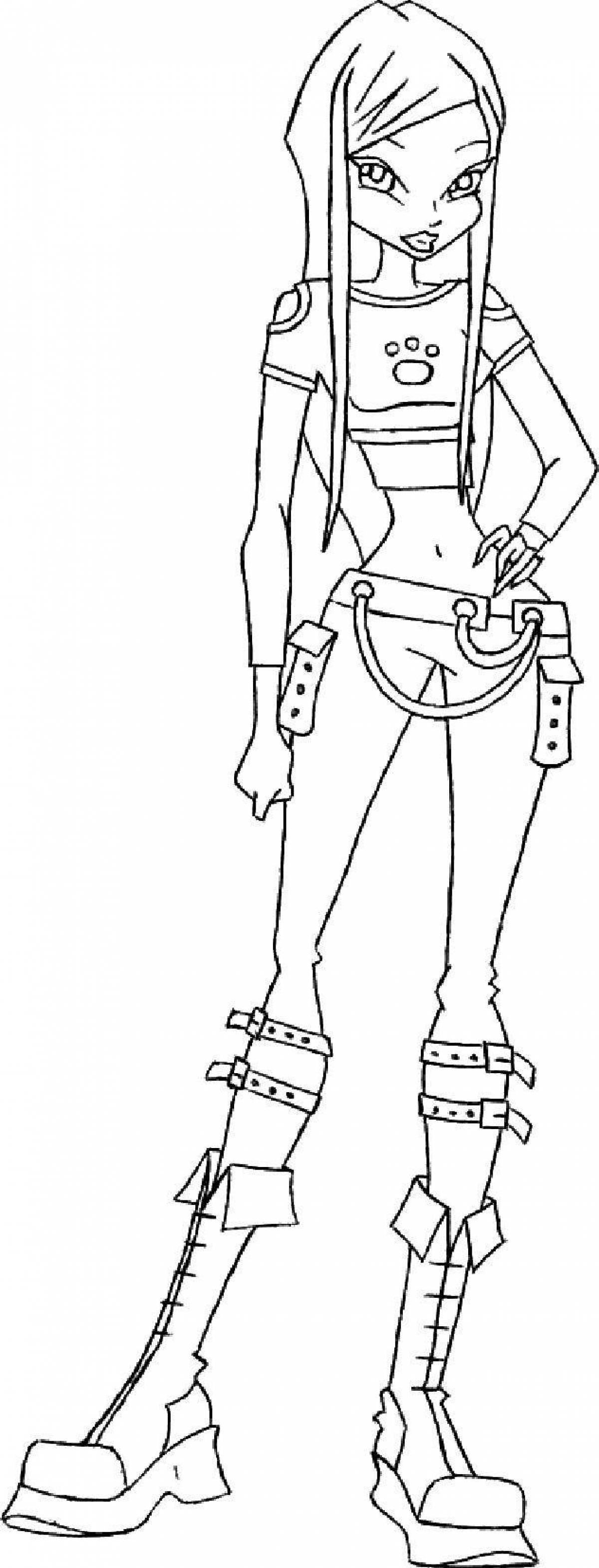 Charming roxy coloring page