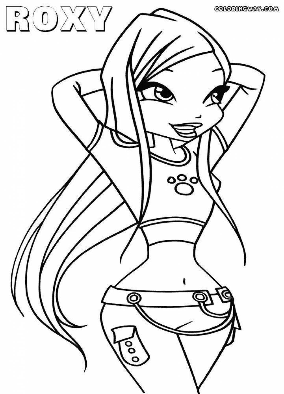 Roxy live coloring page
