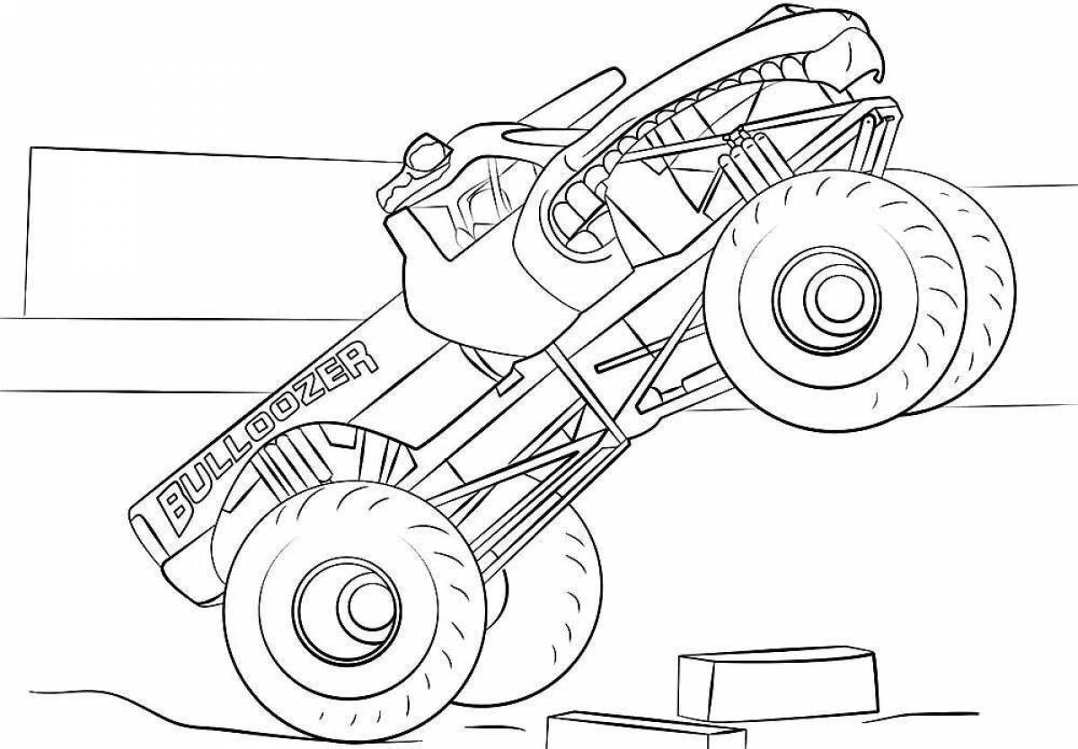 Fun coloring monster truck for kids