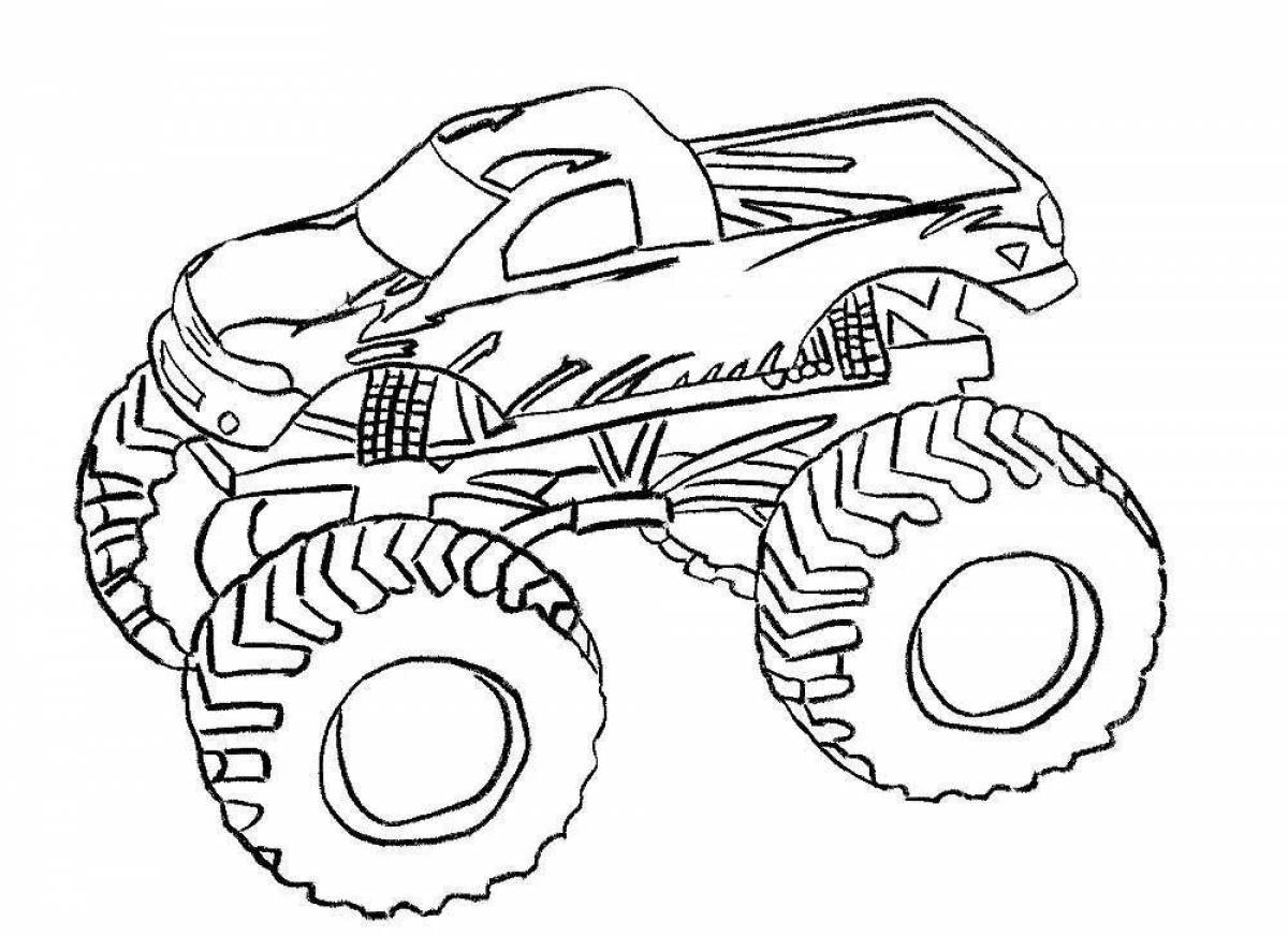 Outstanding monster truck coloring book for kids