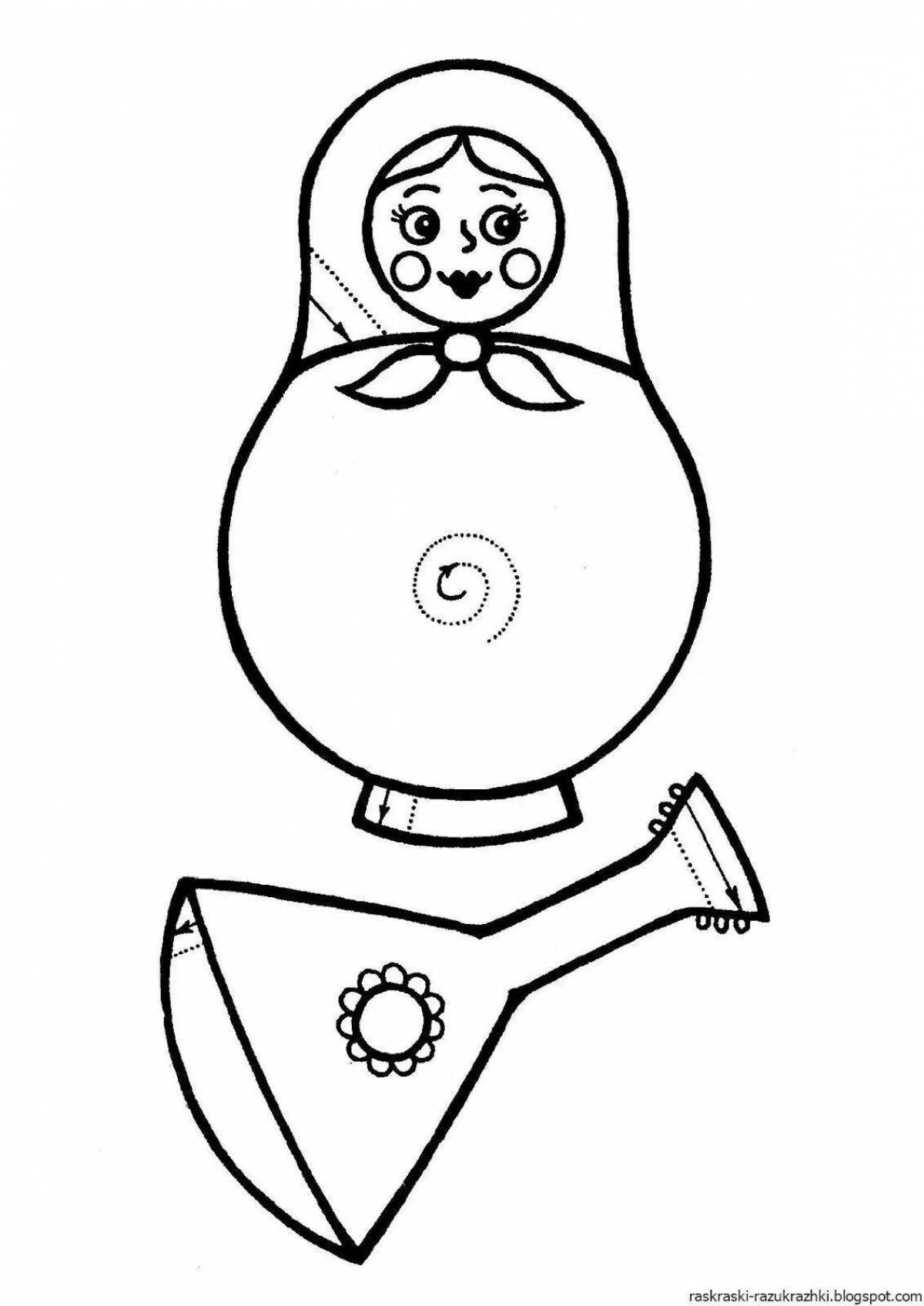 Adorable matryoshka coloring book for toddlers
