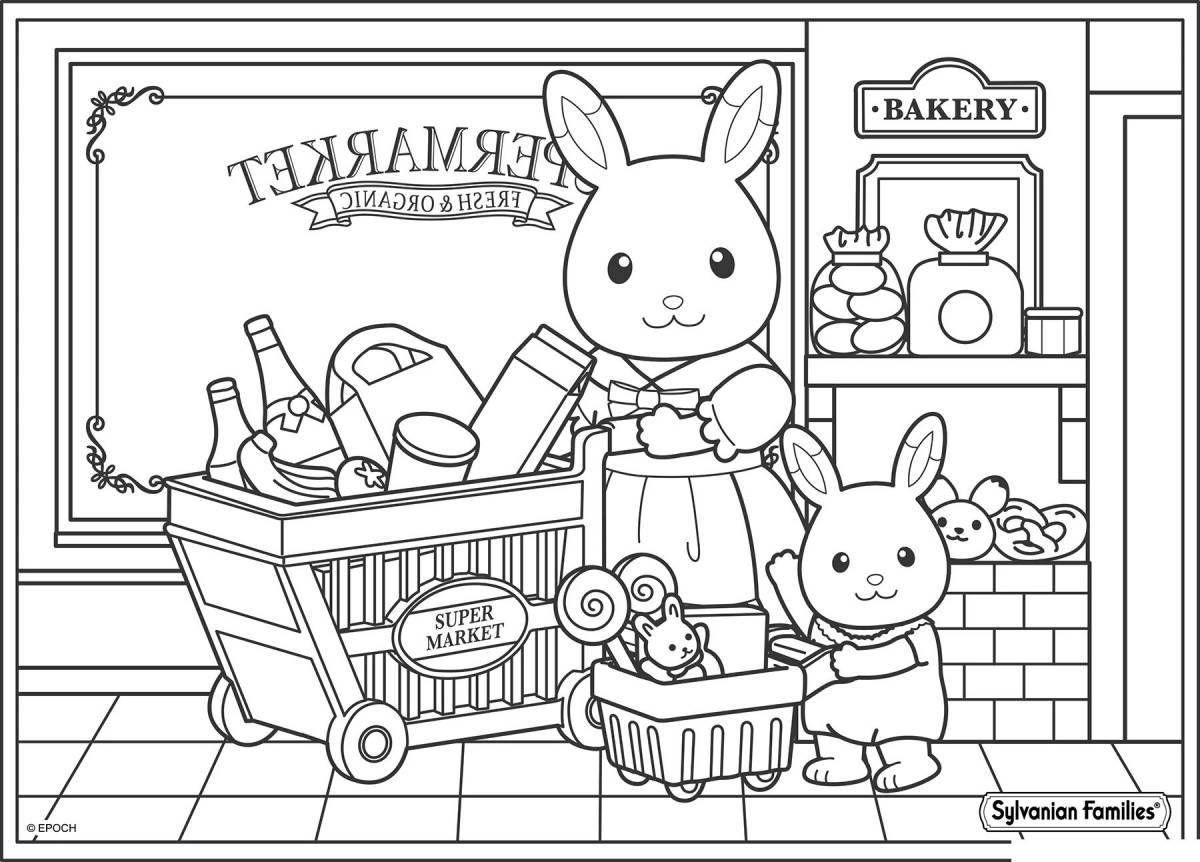 Shop of colorful coloring pages