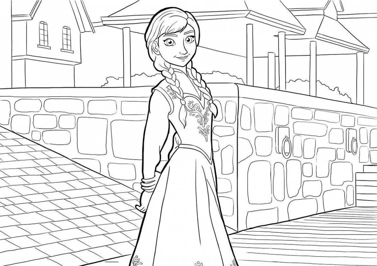 Touching coloring frozen anna