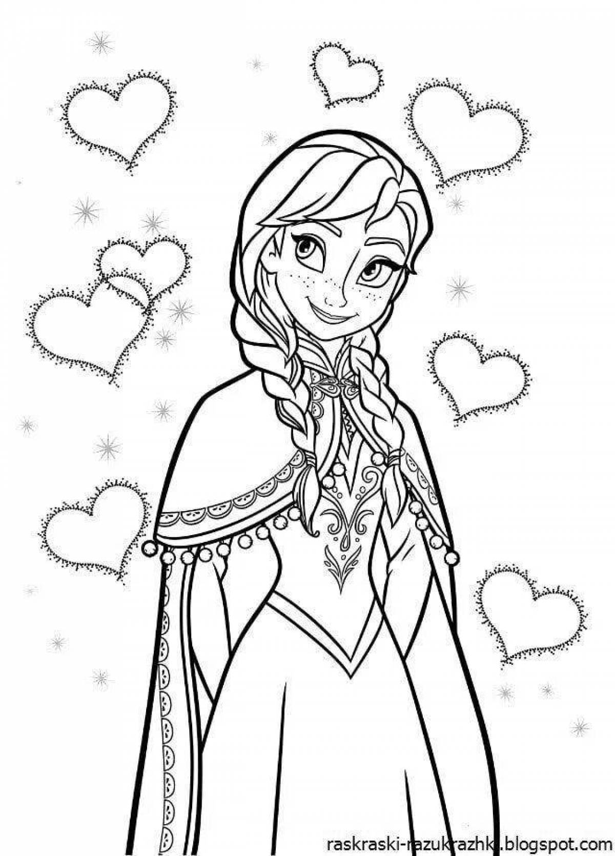 Radiant coloring frozen anna