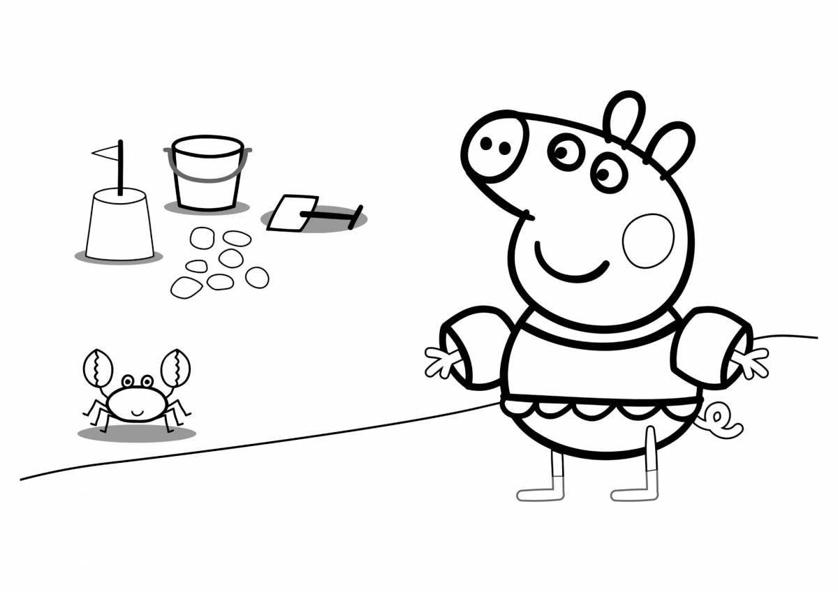 Wiggly coloring page piggy
