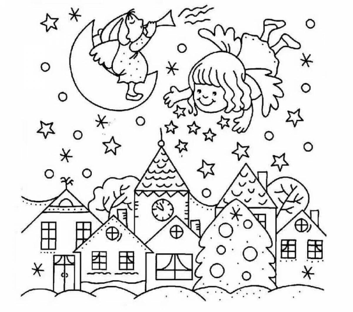 Exuberant Christmas coloring book for kids