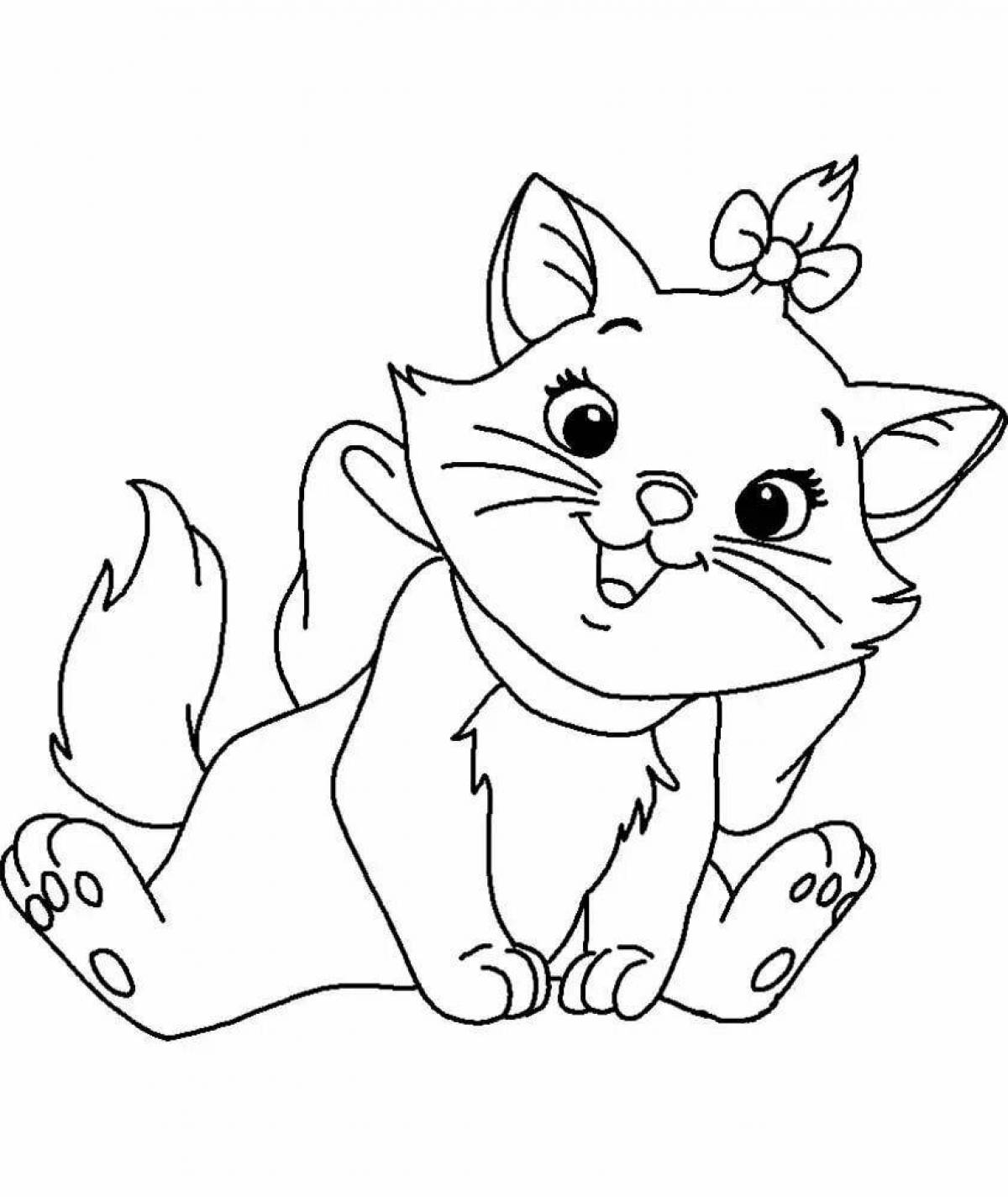 Friendly cat coloring