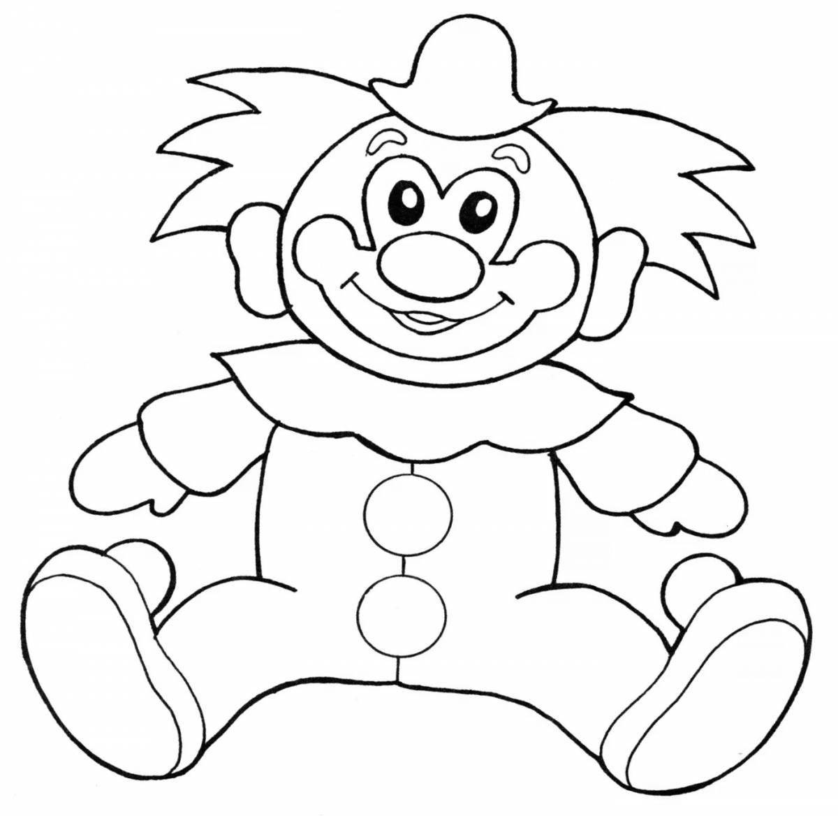 Bright clown coloring pages for kids