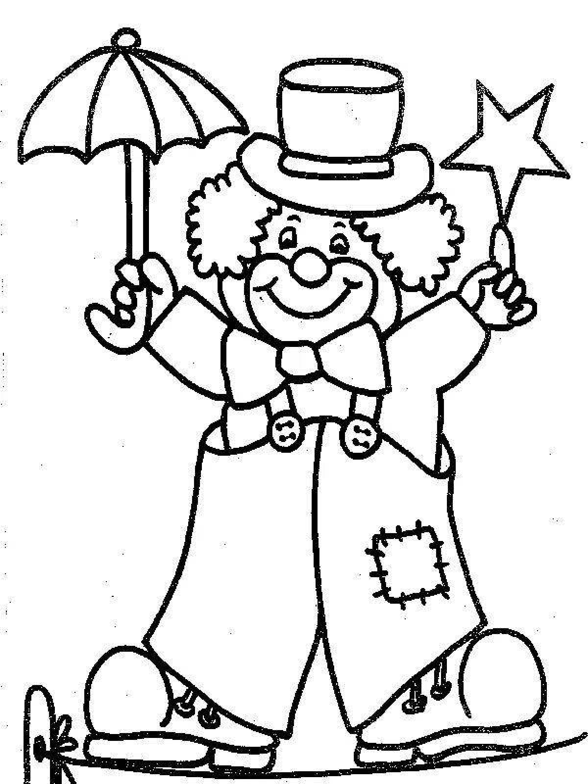 Funny clown coloring book for kids