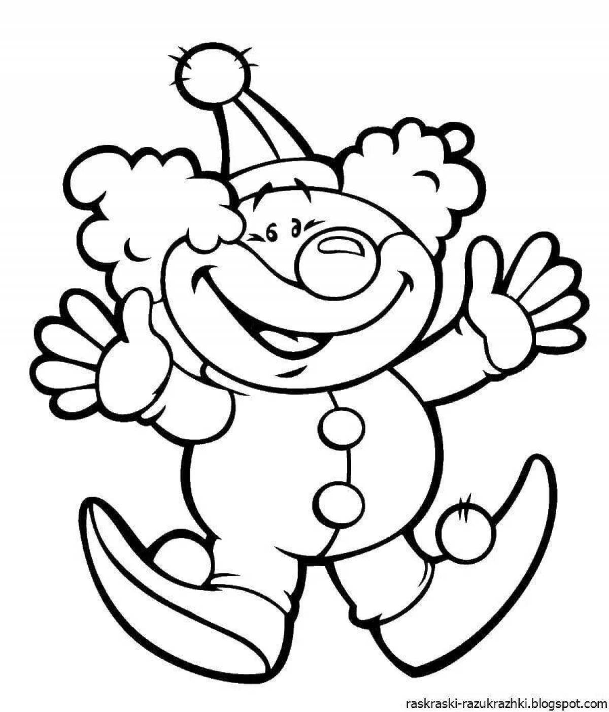 Holiday clown coloring for kids