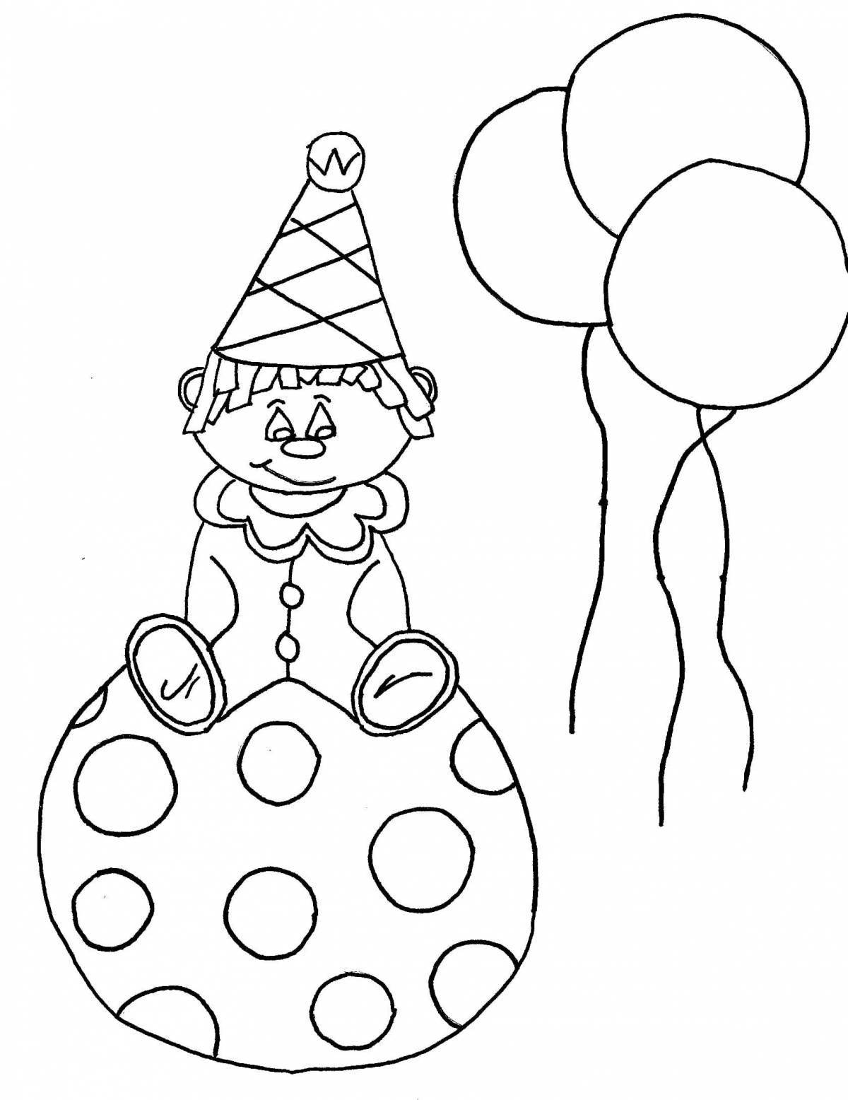Magic clown coloring pages for kids