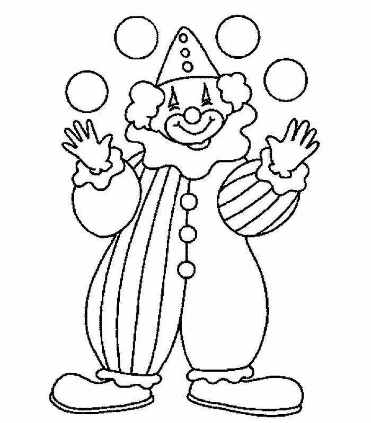 Coloring funny clown for kids