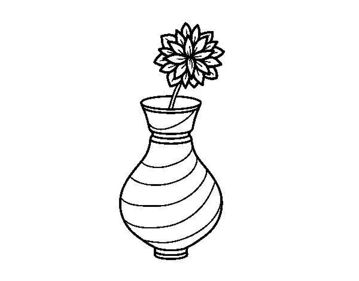 Раскраска ваза без цветов
