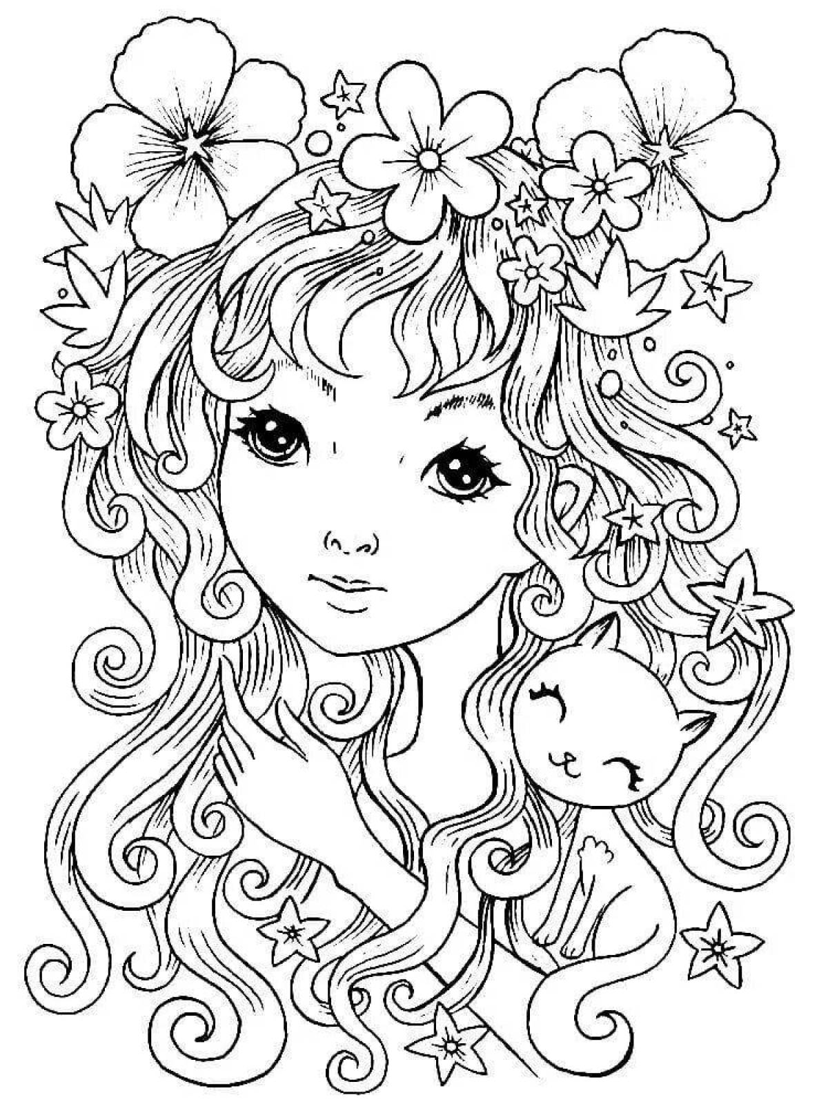 Glorious coloring book 8-9 years old for girls