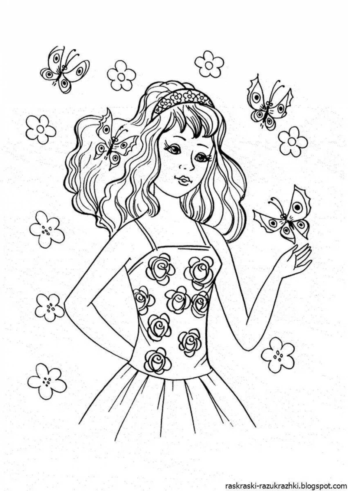 Radiant coloring book 8-9 years old for girls