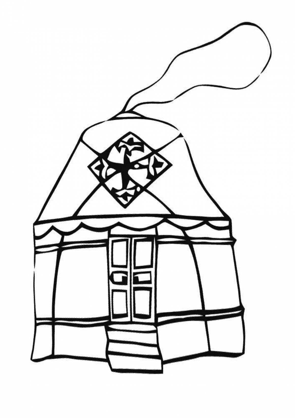 Majestic yurt coloring page