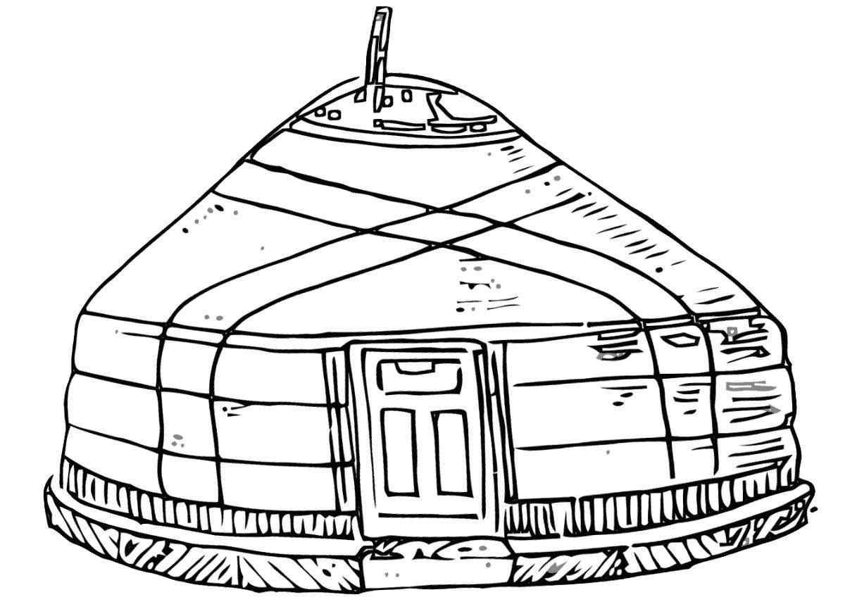 Coloring page gorgeous yurt