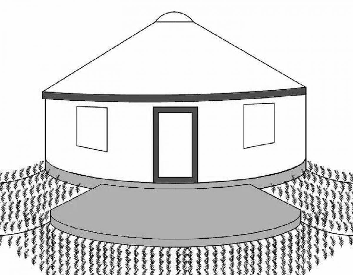 Coloring page dazzling yurt