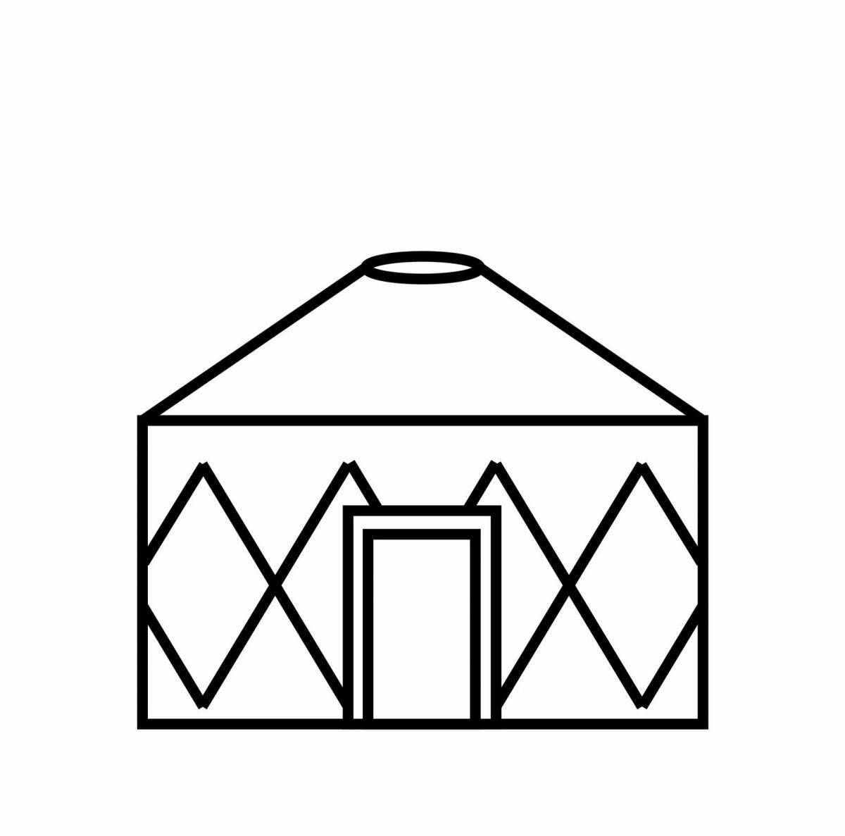 Coloring animated yurt