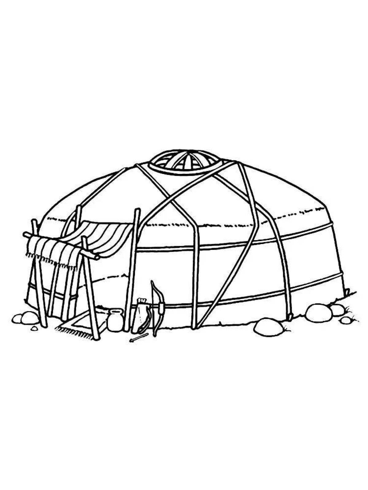 Luxury yurt coloring page