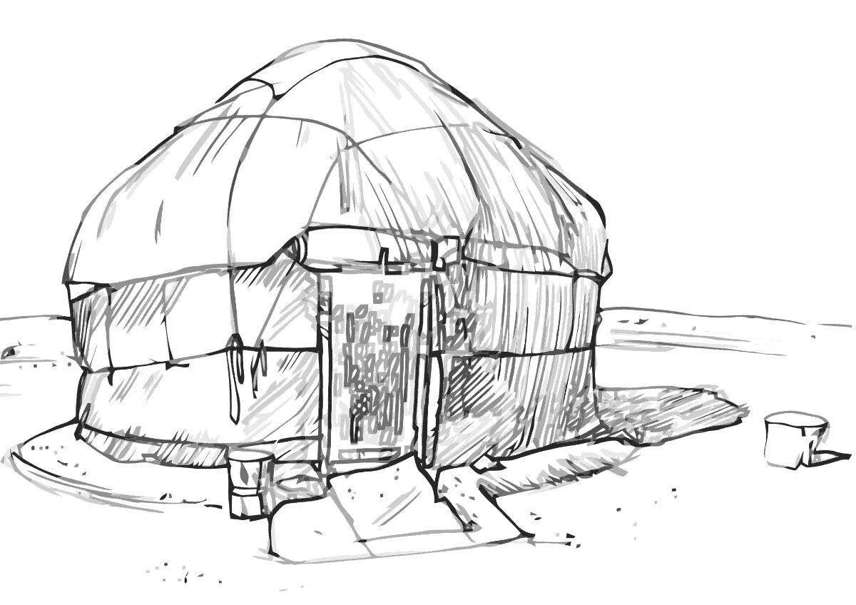 Coloring nice yurt