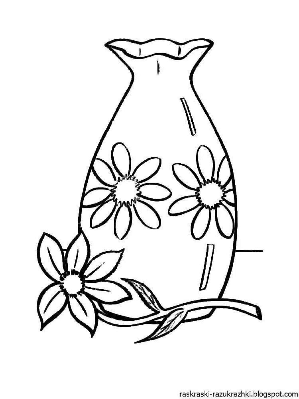 Восхитительная ваза-раскраска для малышей