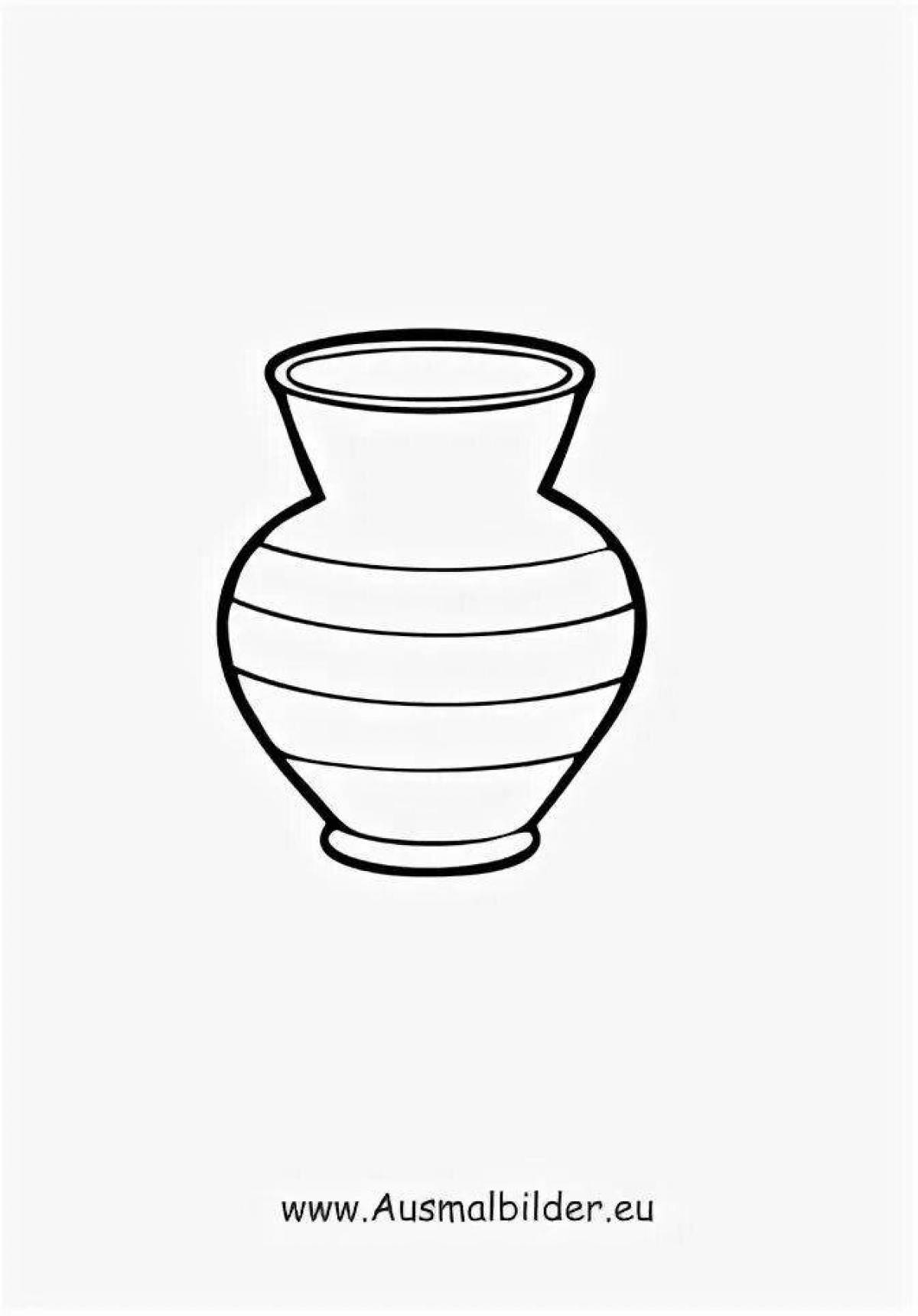 Exciting vase coloring for kids