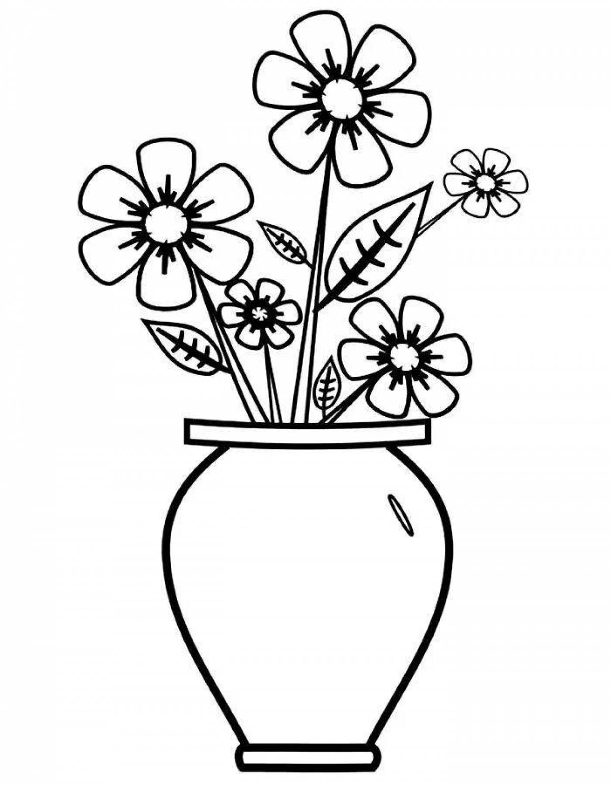 Изысканная ваза-раскраска для учащихся