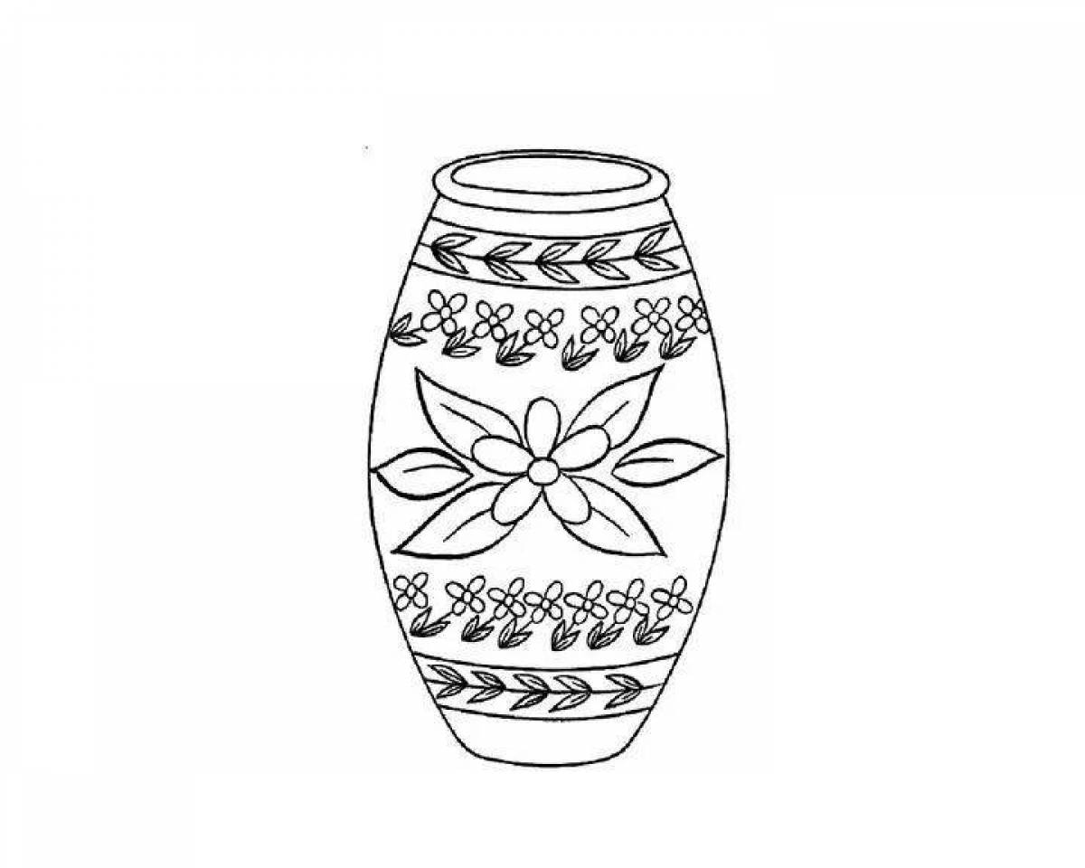 Glamorous vase coloring book for kids