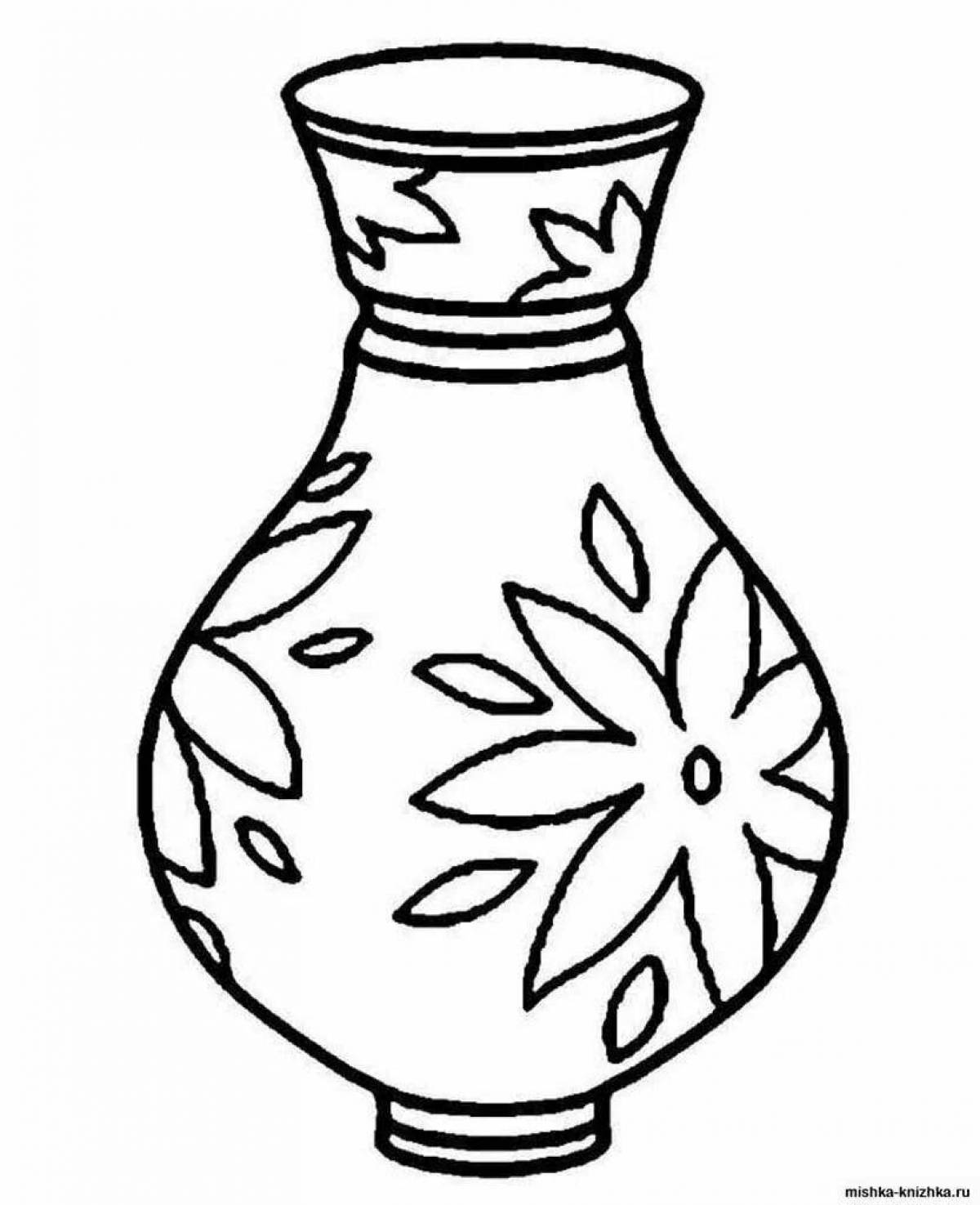Outstanding vase coloring page for juniors