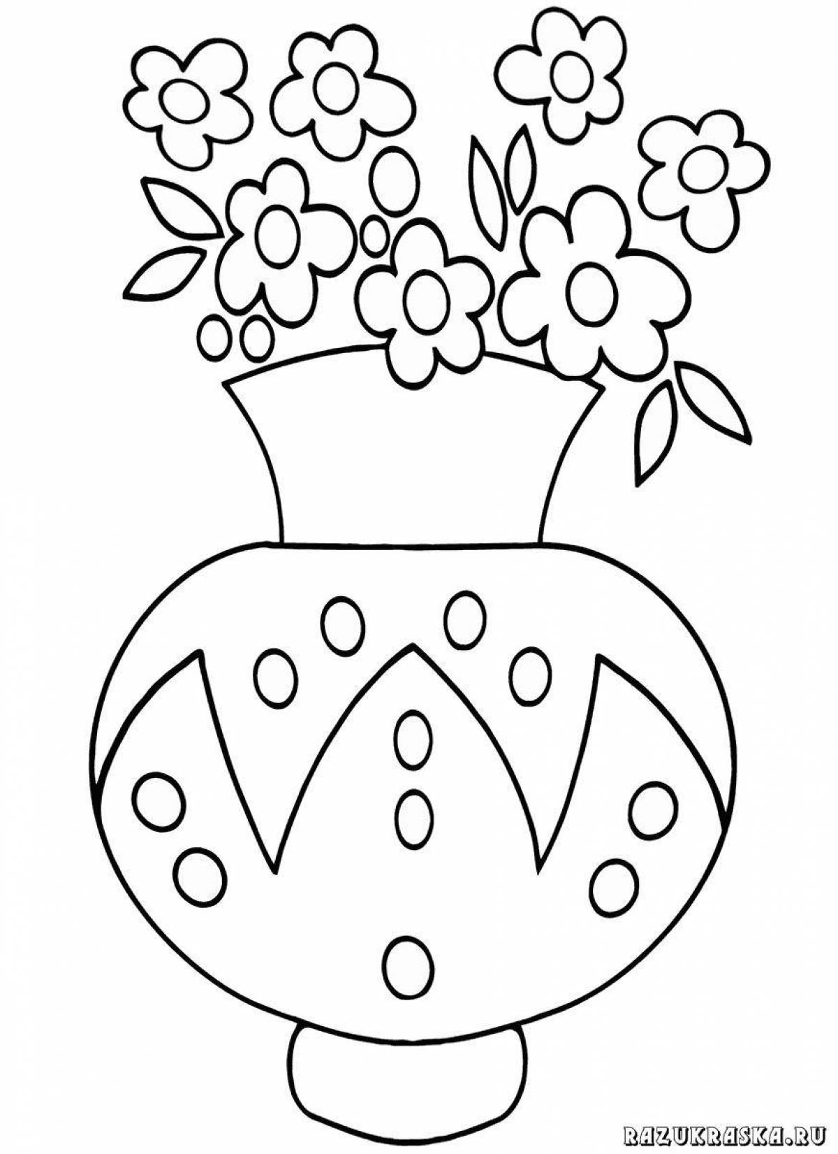 Showy coloring vase for babies