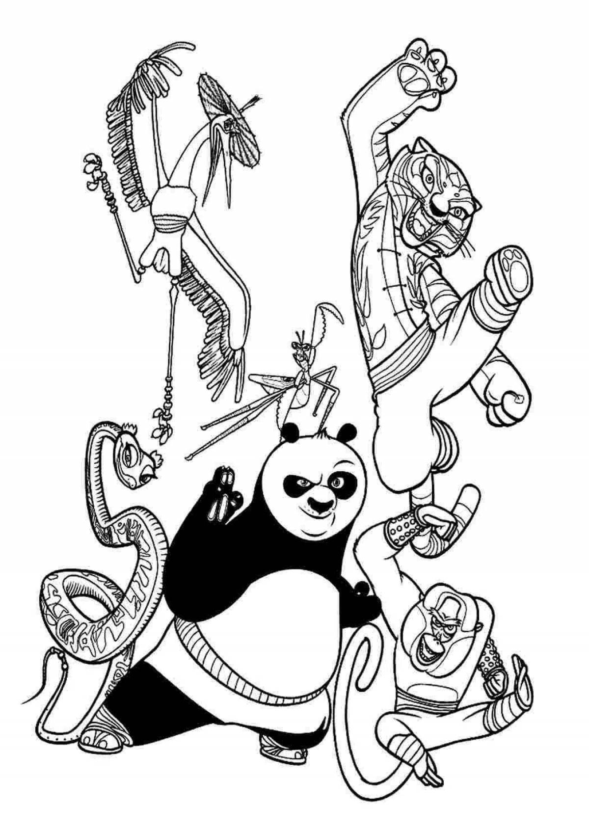 Анимированная раскраска кунг-фу панда