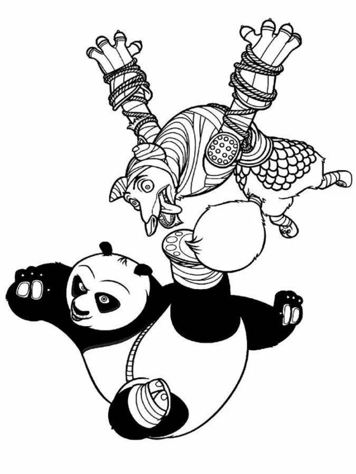Color-explosive kung fu panda coloring page