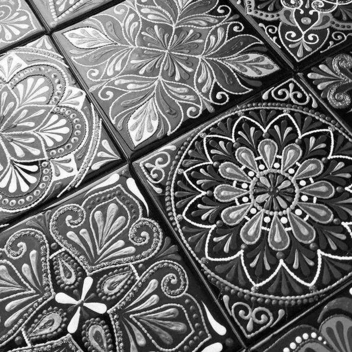 Поразительная страница раскраски керамической плитки