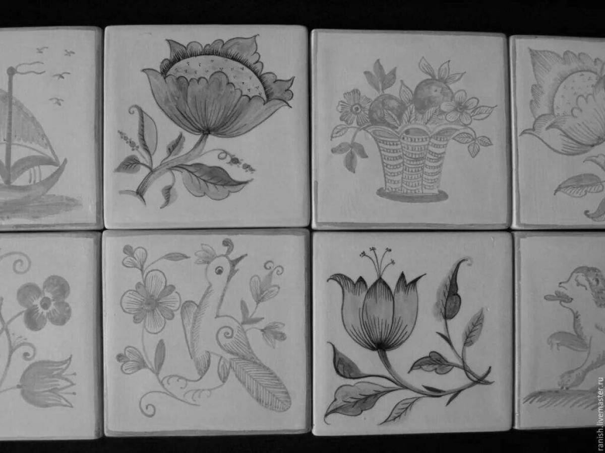 Привлекательная керамическая плитка-раскраска