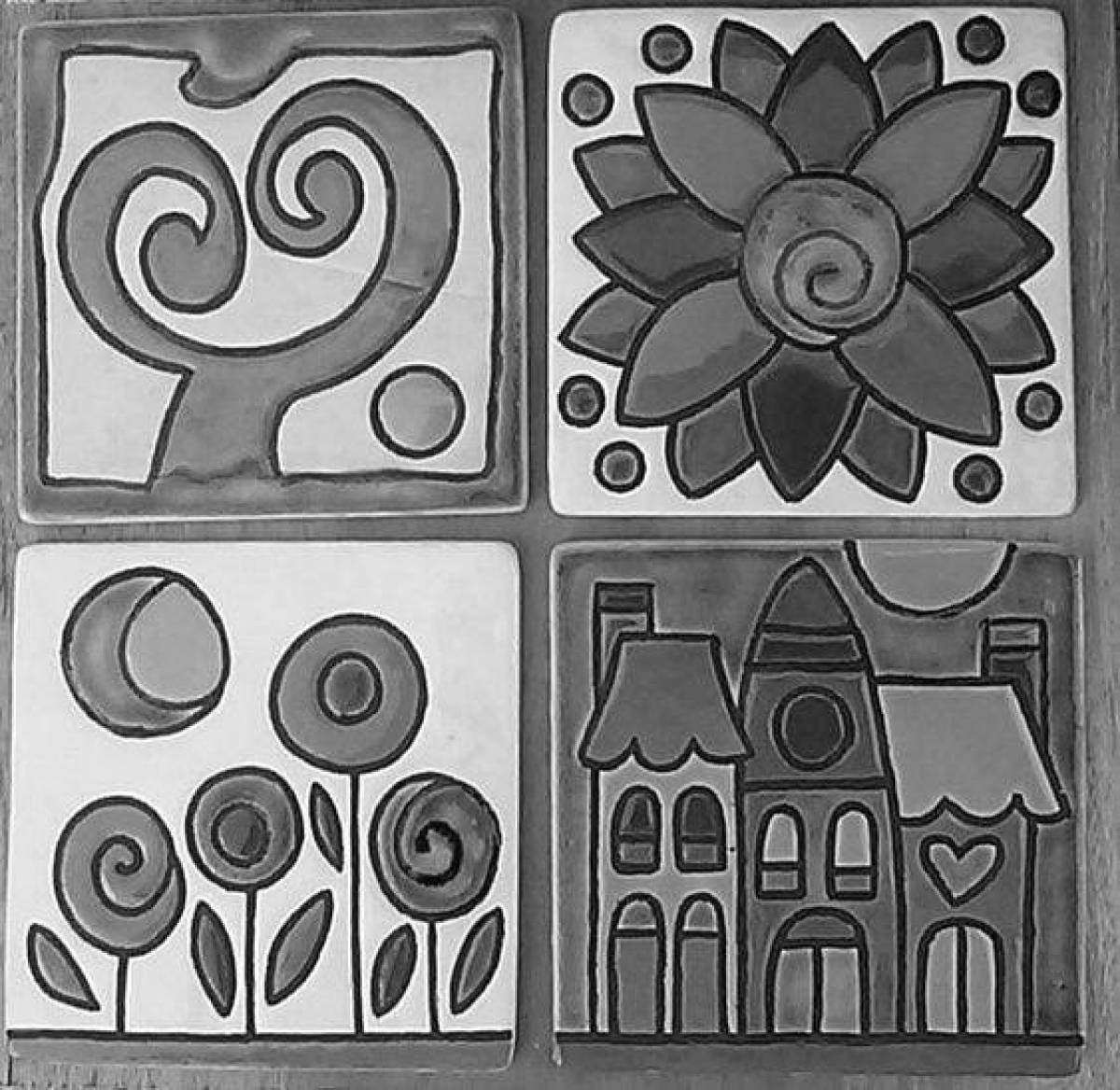 Раскраска впечатляющая керамическая плитка