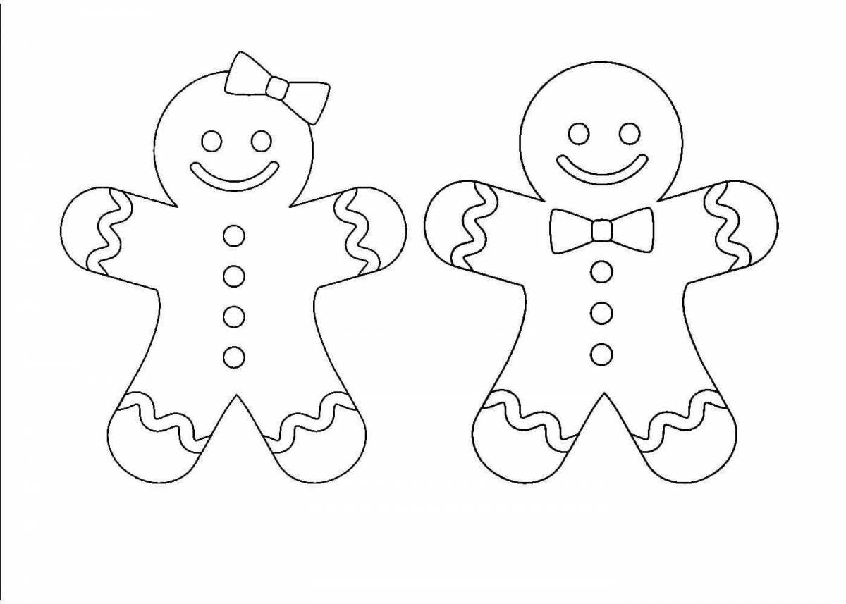 Coloring page joyful gingerbread