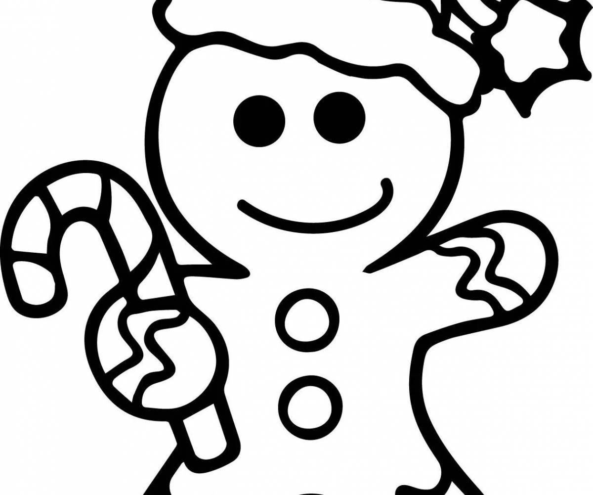 Beautiful gingerbread coloring page